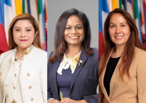 A composite image of Loren Cruz, Candice Pitts, and Monica Rosales, each smiling for the camera