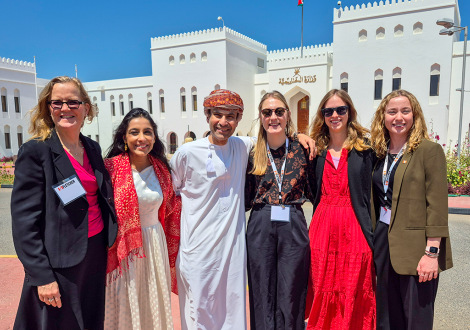 Hamed Al Ghaithi and Fletcher colleagues pose for a photo on the Oman trek. 