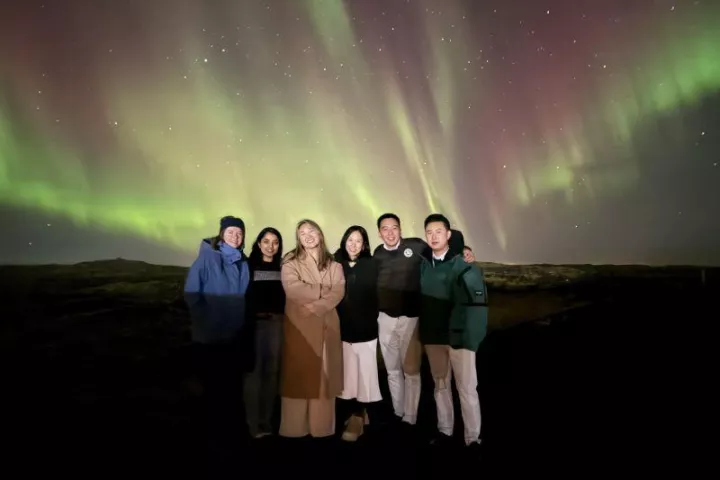 Students at the Northern Lights