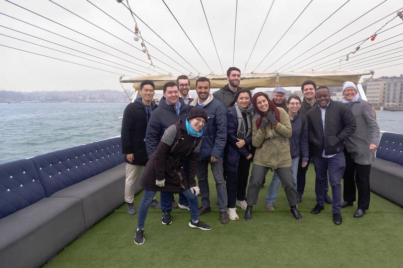 Fletcher students by the ocean