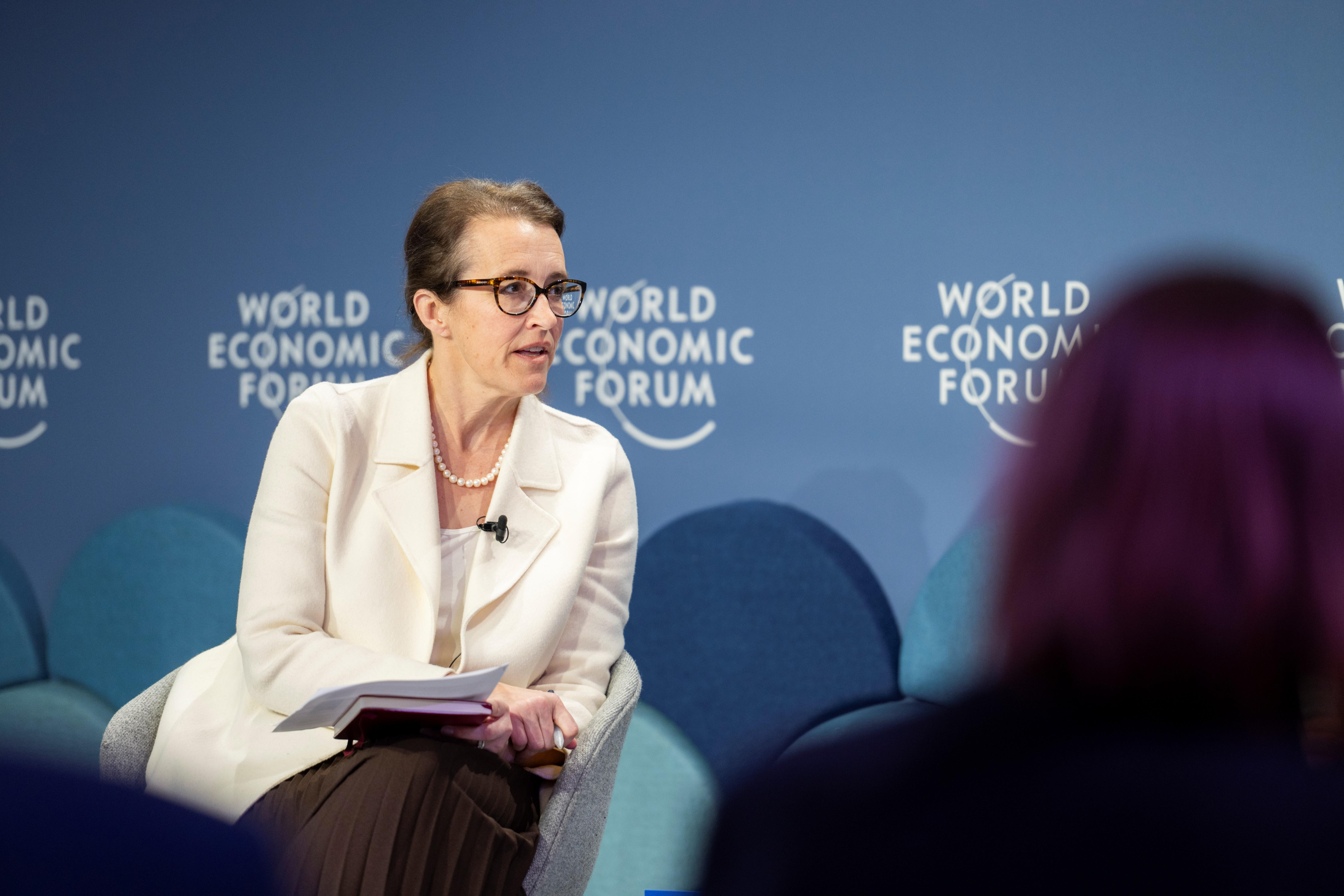 Kelly Sims Gallagher speaks at the World Economic Forum