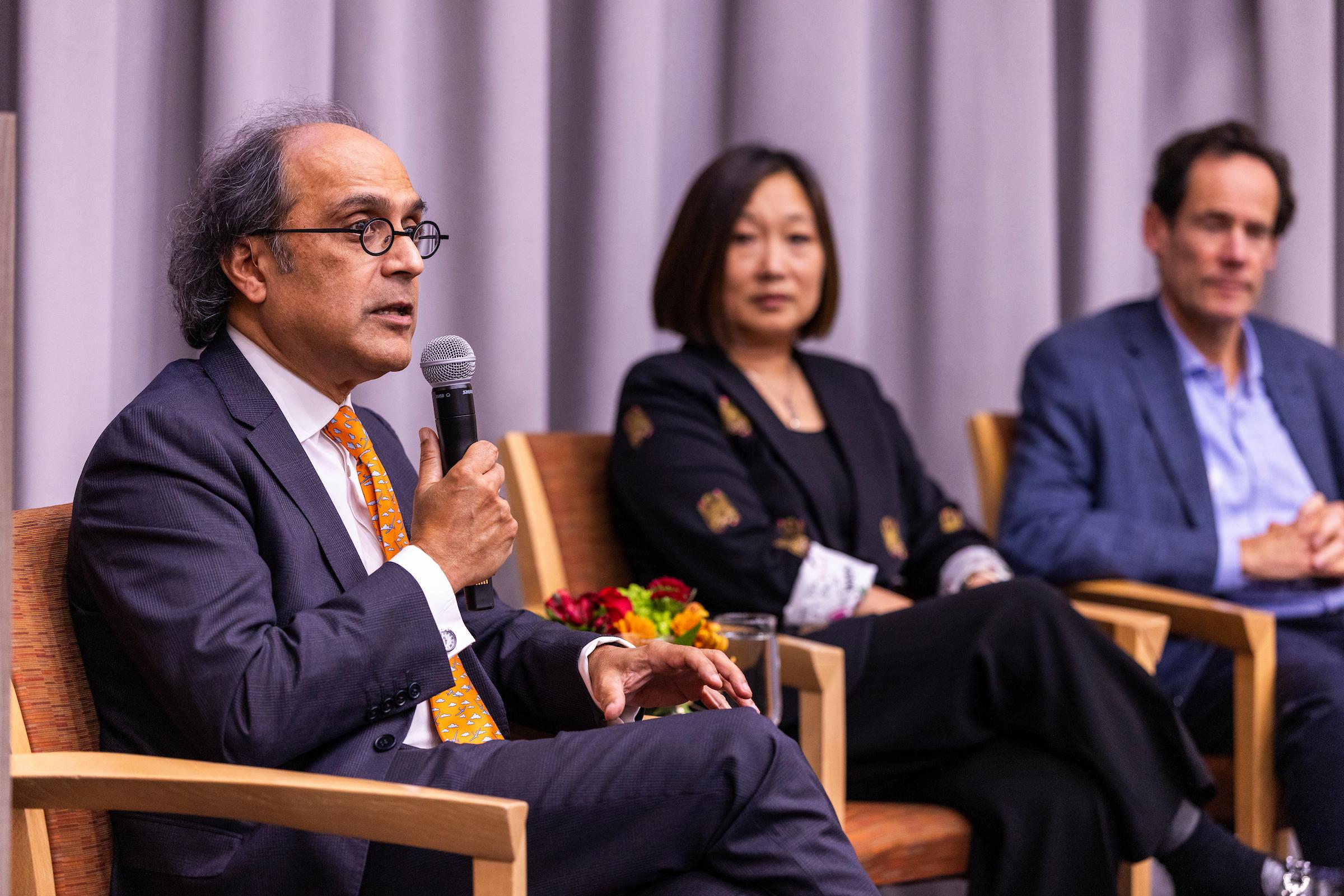 Digital Planet's Bhaskar Chakravorti addresses an audience at Fletcher