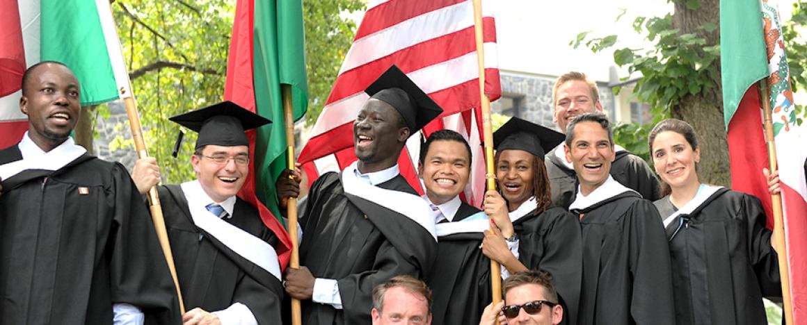 International students at graduation