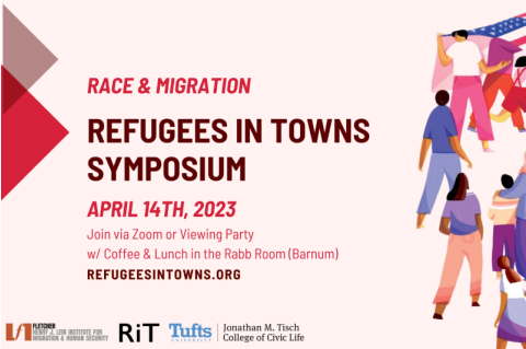 Event flyer for Refugees in Towns Symposium 