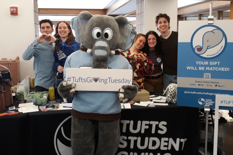 Tufts Giving Tuesday student table 