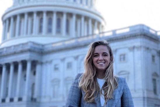 Sarah Rose Morehouse stands in front of the United States Capitol
