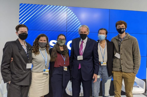 Tufts students with U.S. Sen. Edward Markey at the United Nations Climate Change Conference